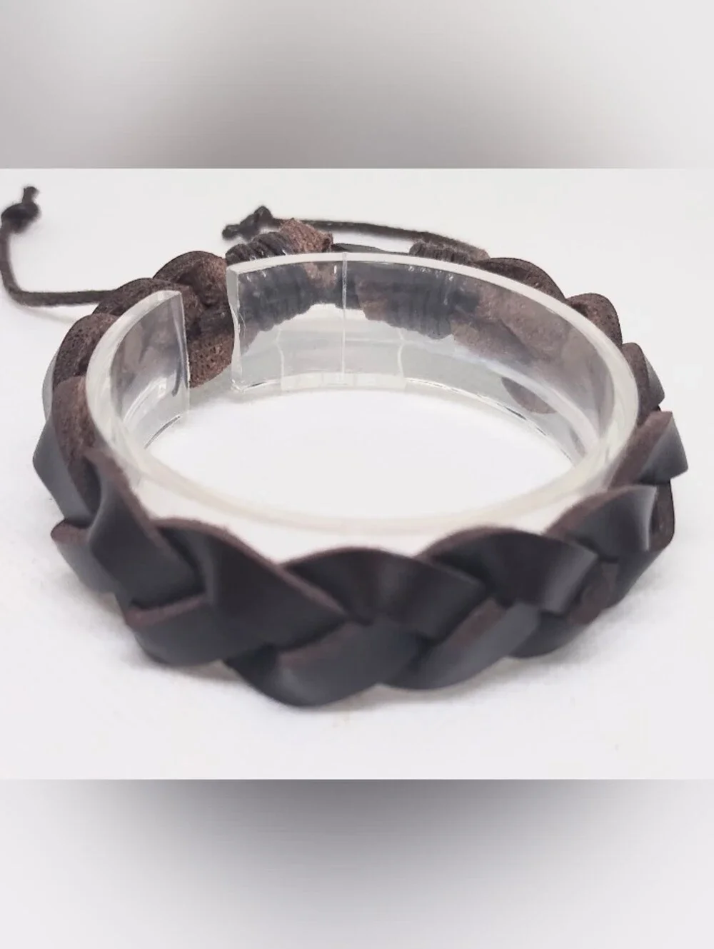 Men's Braided Leather Bracelet - Dark Brown New Jewelry G16